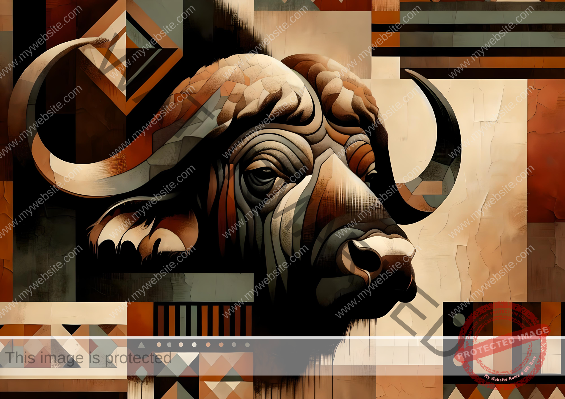 Abstract Cape Buffalo