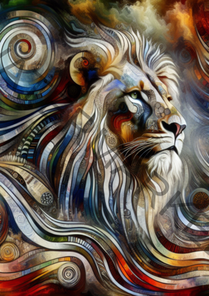Abstract Striking exclusive image of a lion
