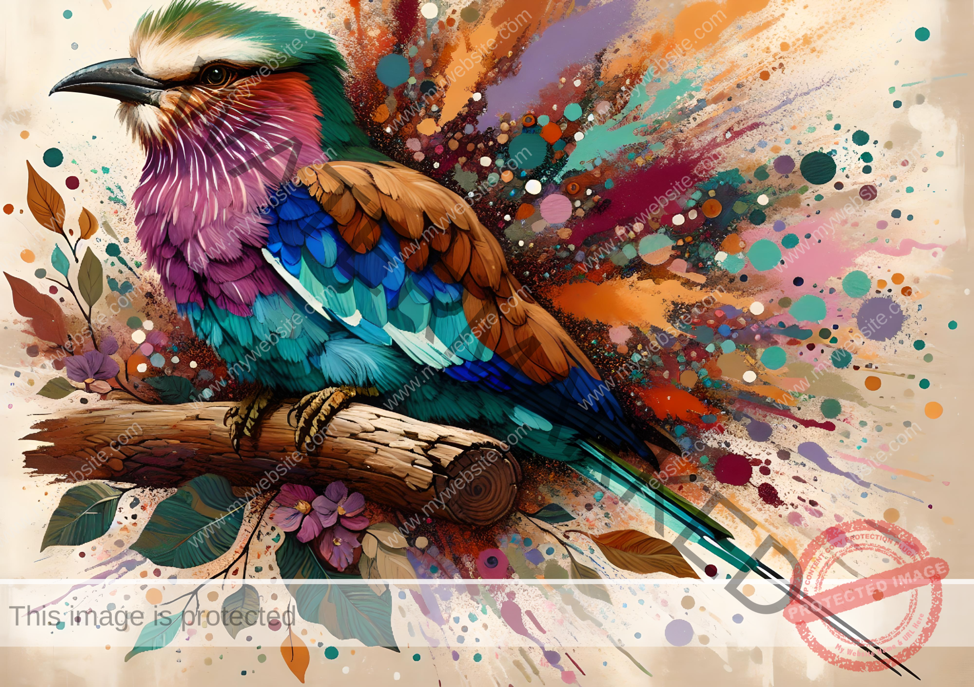 Lilac-Breasted Roller – Digital Print | Color Burst