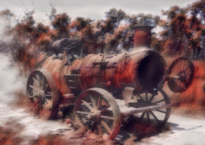Steam Power Relic – Digital Art | Vintage Machinery
