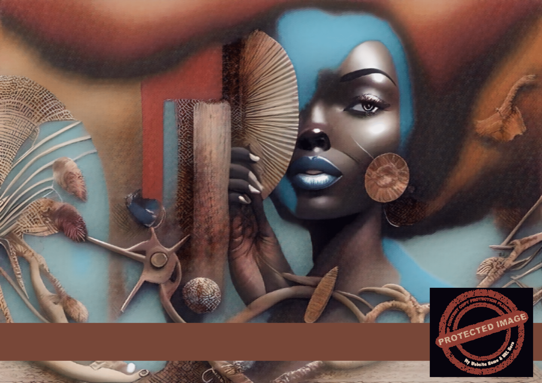 Elegant African portrait and abstract adornments
