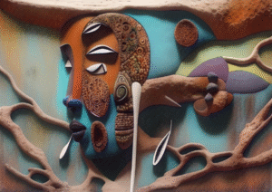 Whispering face – Digital Surreal African Art