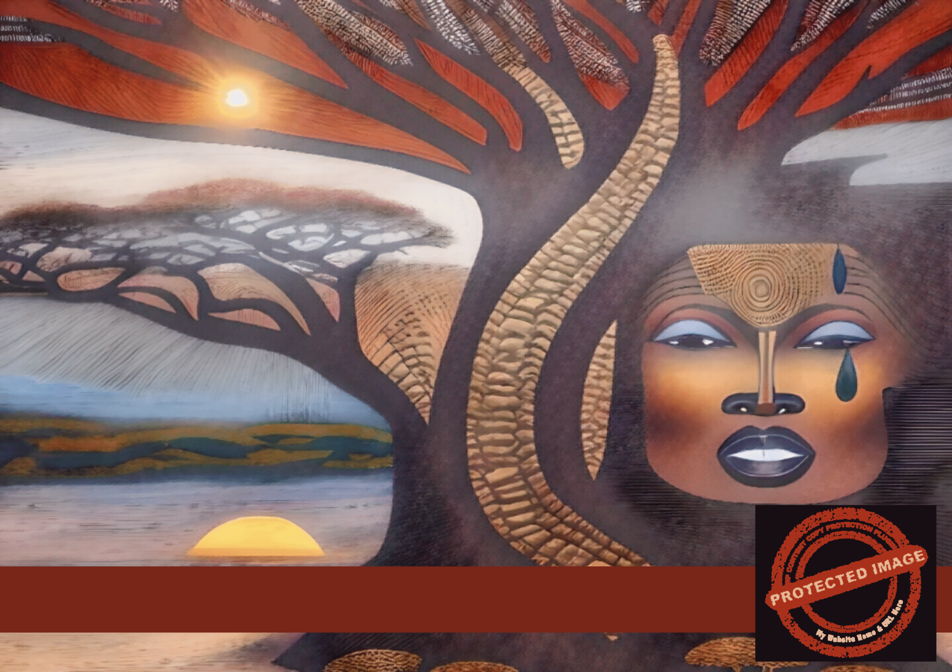 Tree of Tears – Digital Surreal African Sunrise