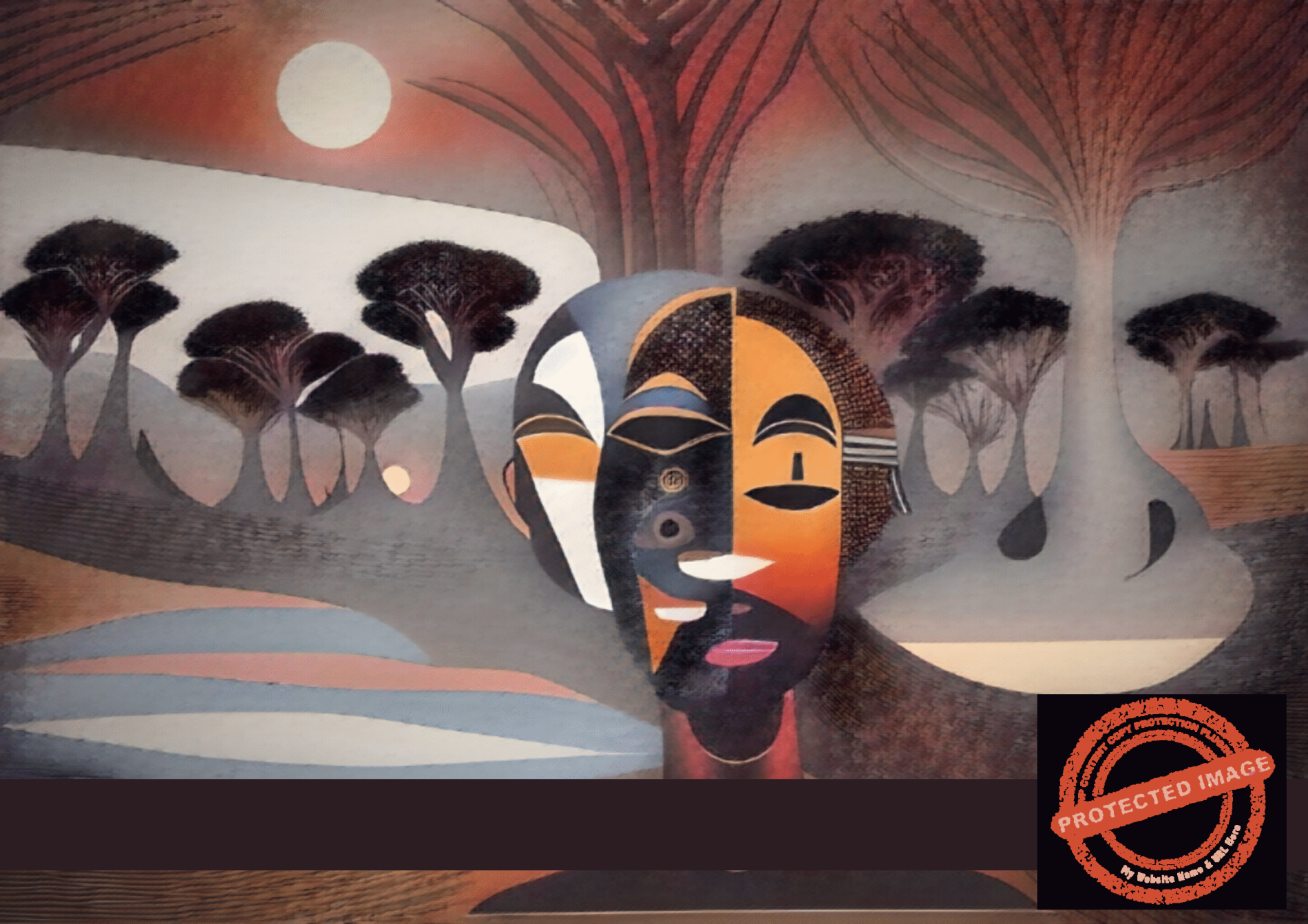 Geometric Reflections Abstract African Landscape