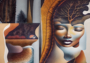 Radiant Plumes – Digital Surreal African Portrait