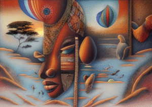 Dreamscape Reflections – Surreal African Portrait