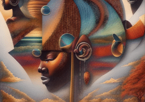 Geometric Muse – Digital Surreal African Portrait