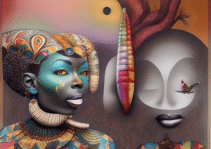 Vivid Reverie – Digital Surreal African Portrait