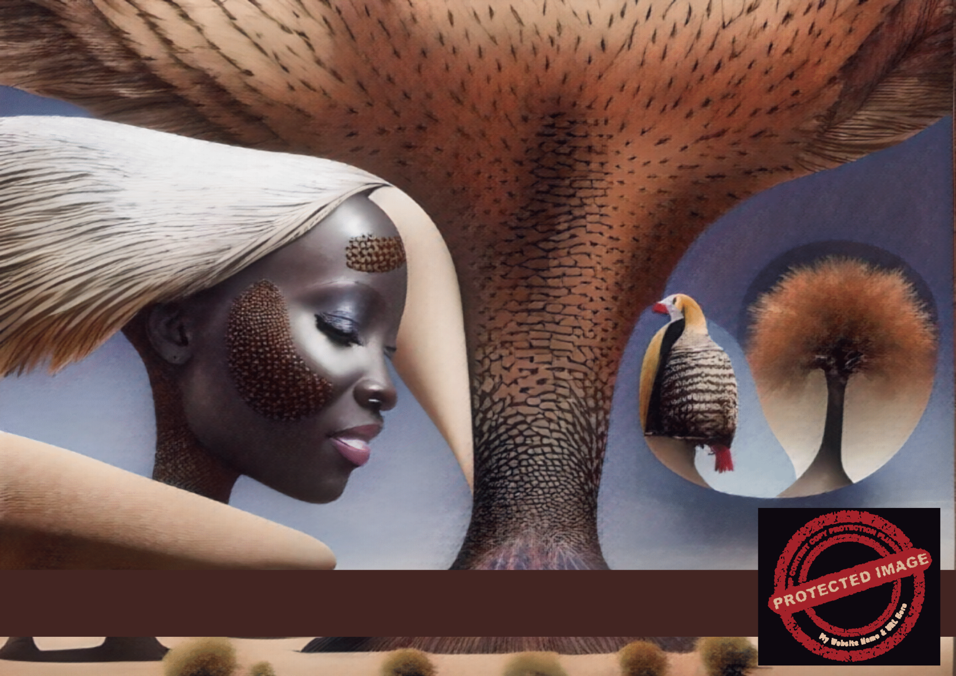 African portrait with textured features