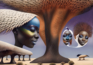 Whispering Trees Digital Art Surreal African Portraits