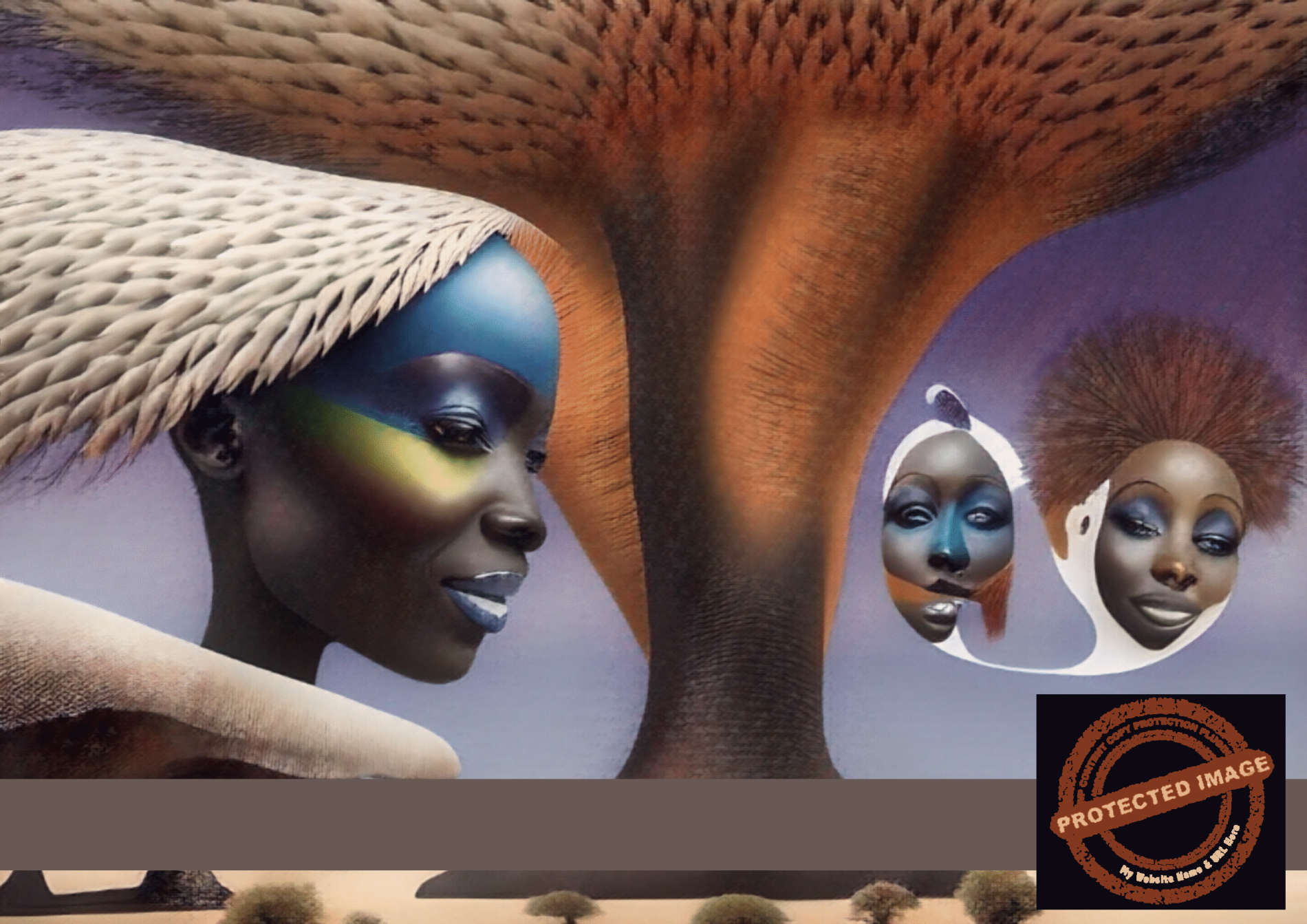 Whispering Trees Digital Art Surreal African Portraits