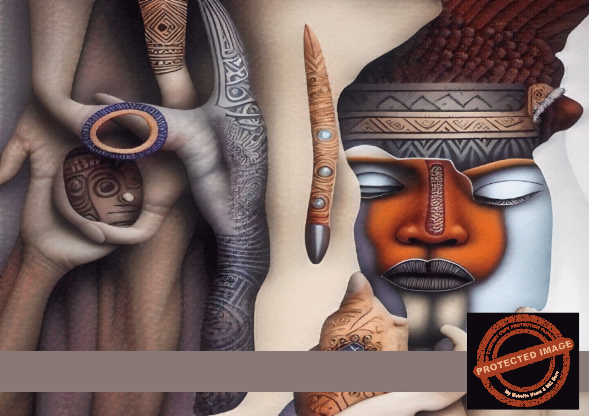 Tribal Reflections Digital Art Surreal African Portrait