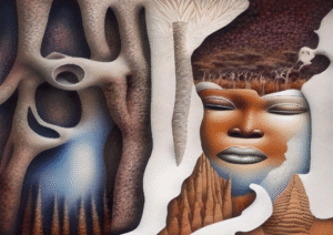 Rooted Reverie Digital Print Surreal African Fusion