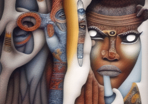 Mystic Heritage Digital Art Surreal Tribal Portrait