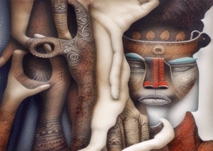 Tribal Visions Digital Print Abstract African Portrait