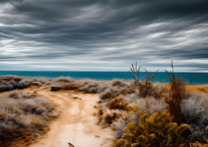 Exmouth Beach Road | Coastal Pathway Digital Art