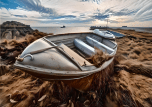 Leeman Rest | Coastal Rowboat Scene Digital Print