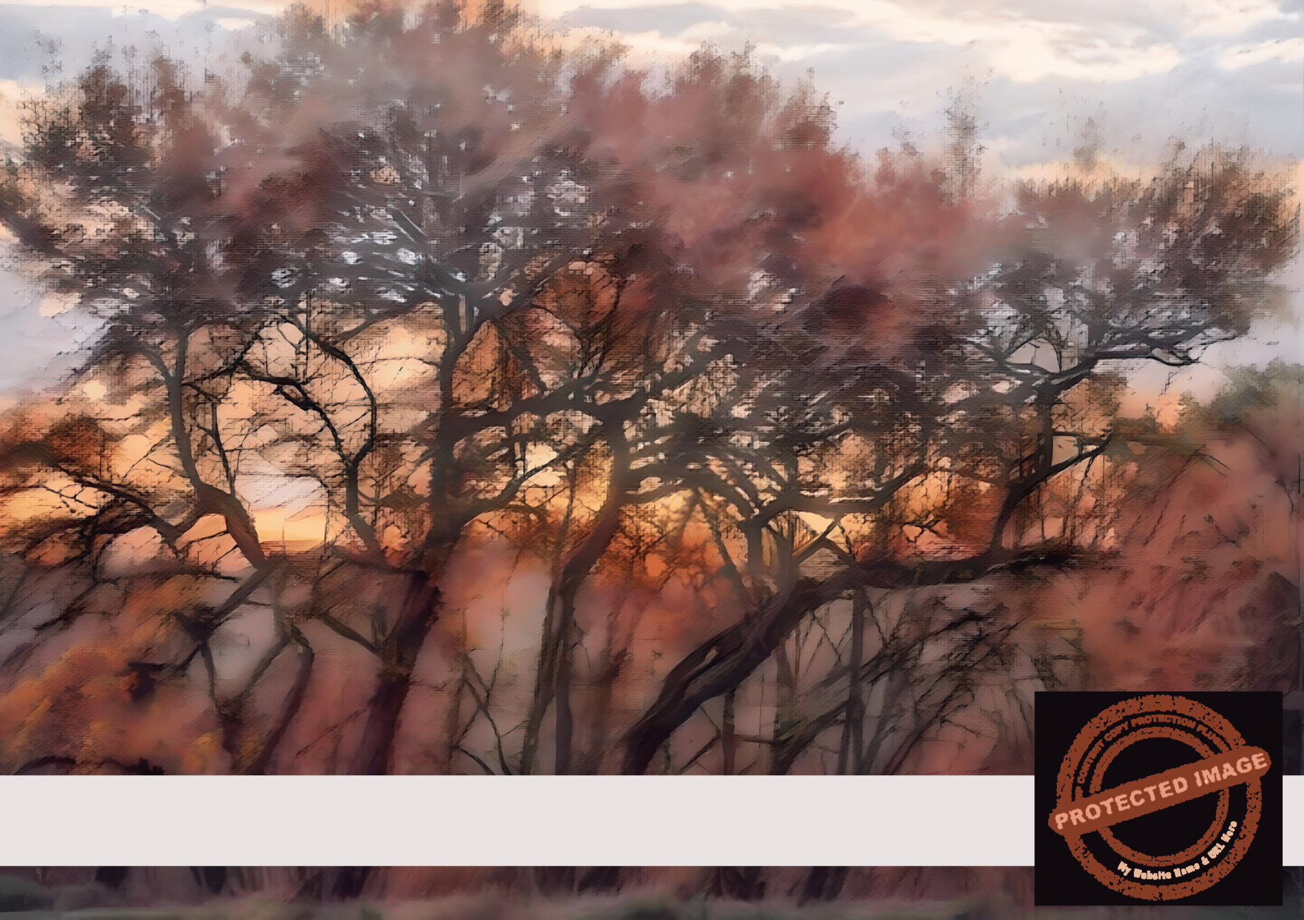 Autumn Trees Misty Woodland Glow Digital print