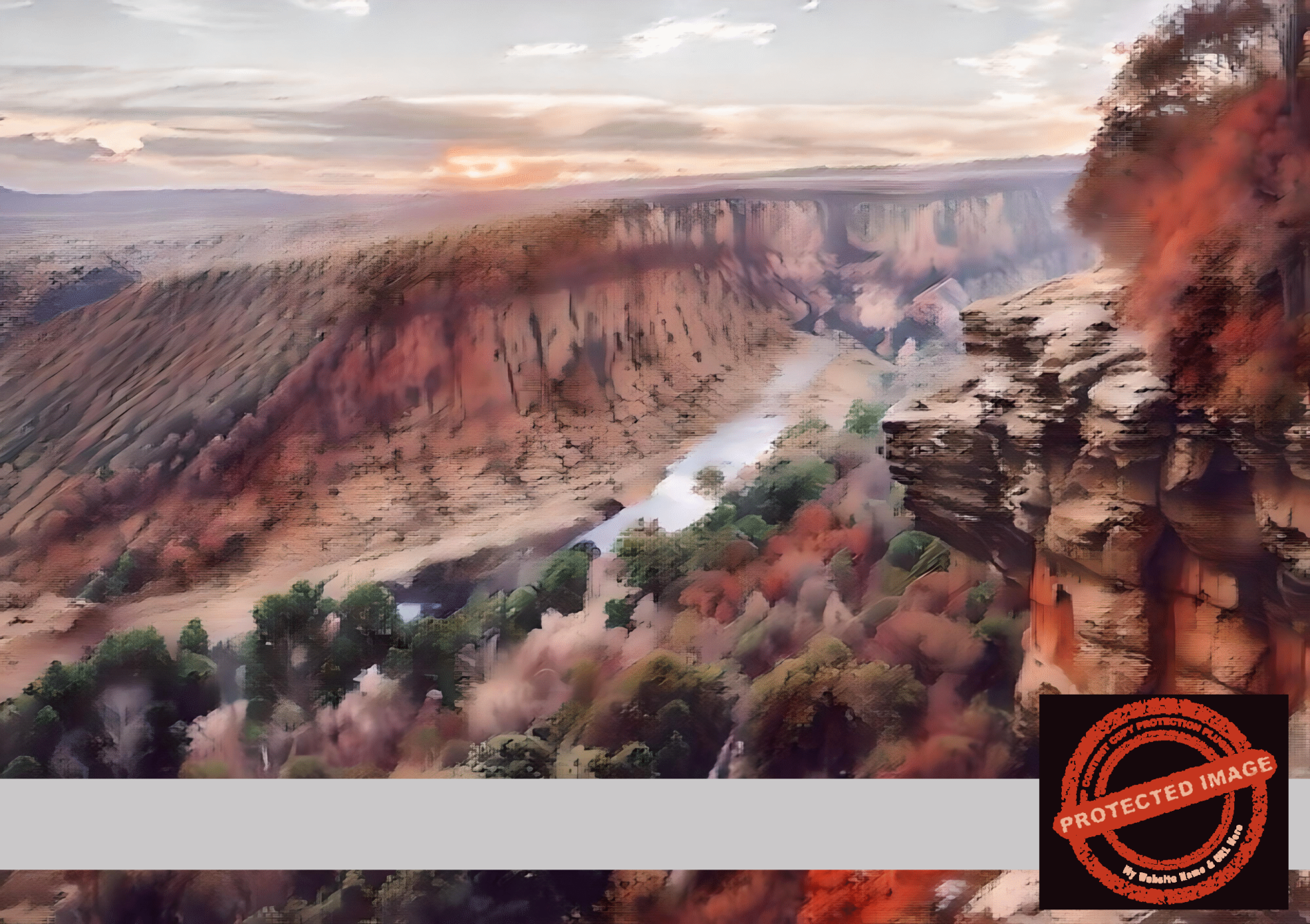 Dawn Over Red Canyon | Majestic River Digital Art