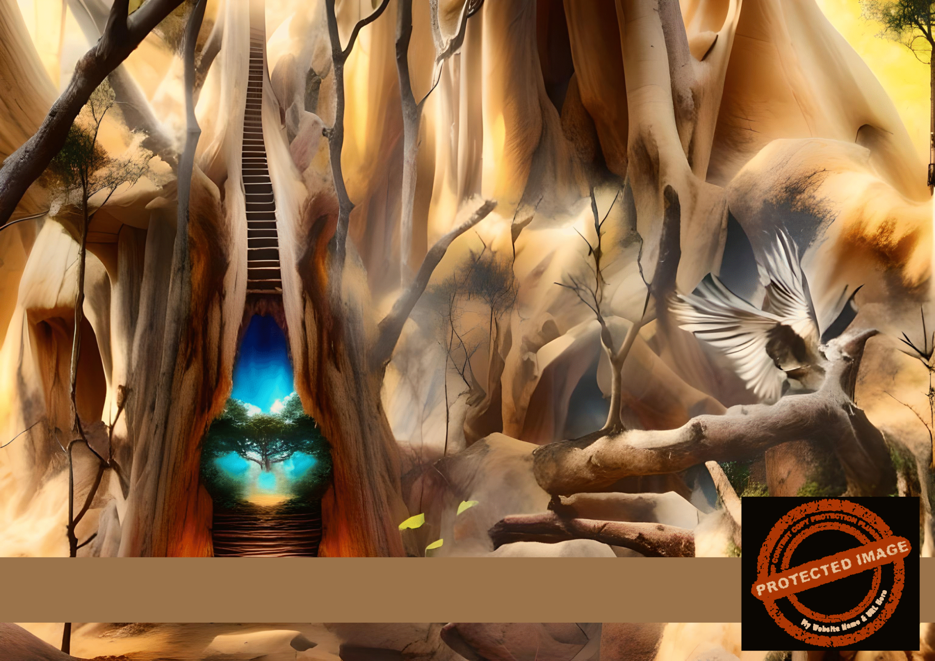 Tree of Light – Enchanted Forest Digital Art Print