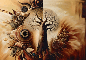 Eternal Swirl – Abstract Tree of Life Digital Art
