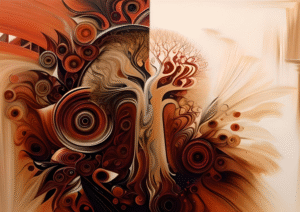 Earthen Swirl – Abstract Tree of Life Digital Art