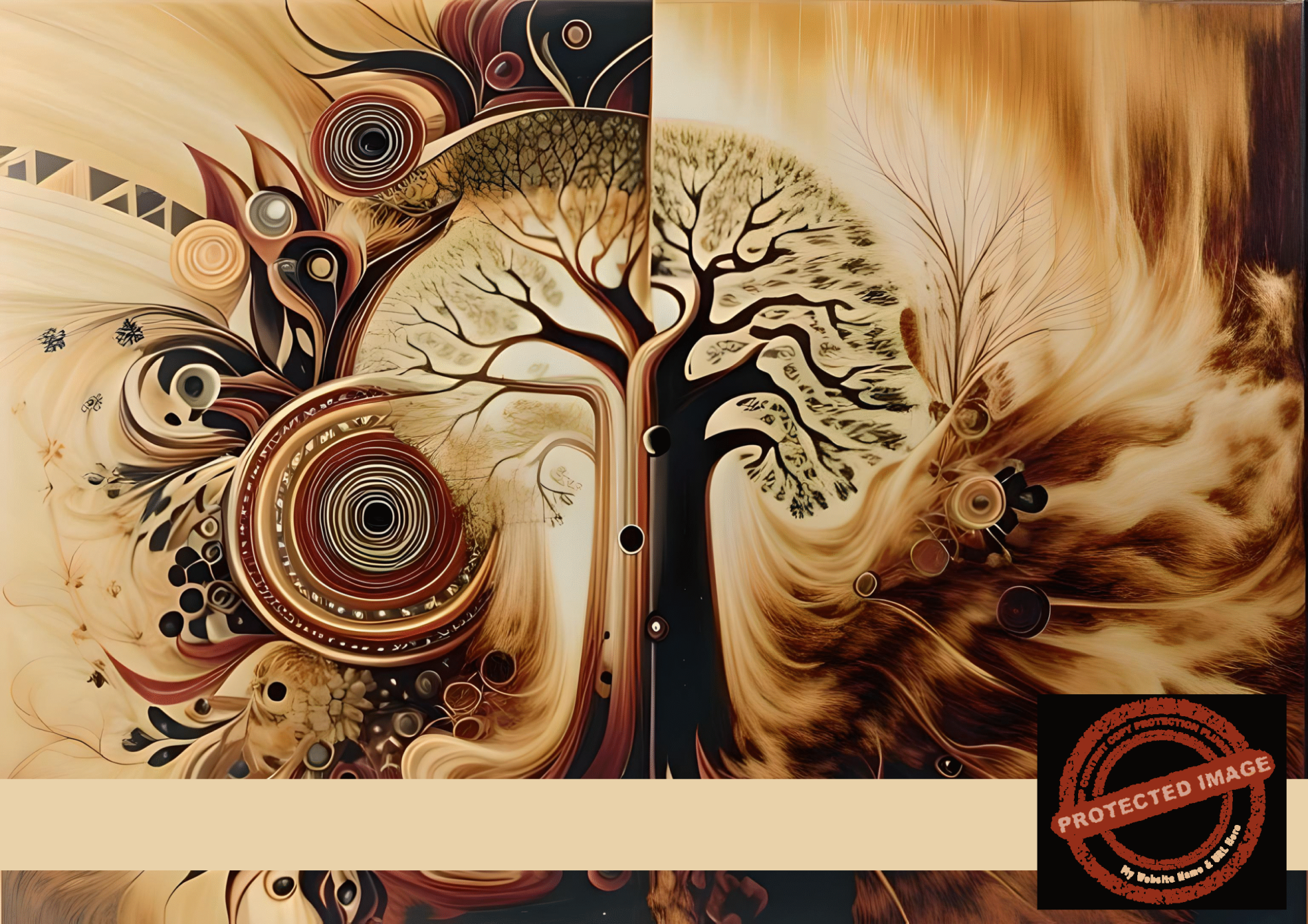 Whirling Roots – Digital Abstract Tree of Life Art