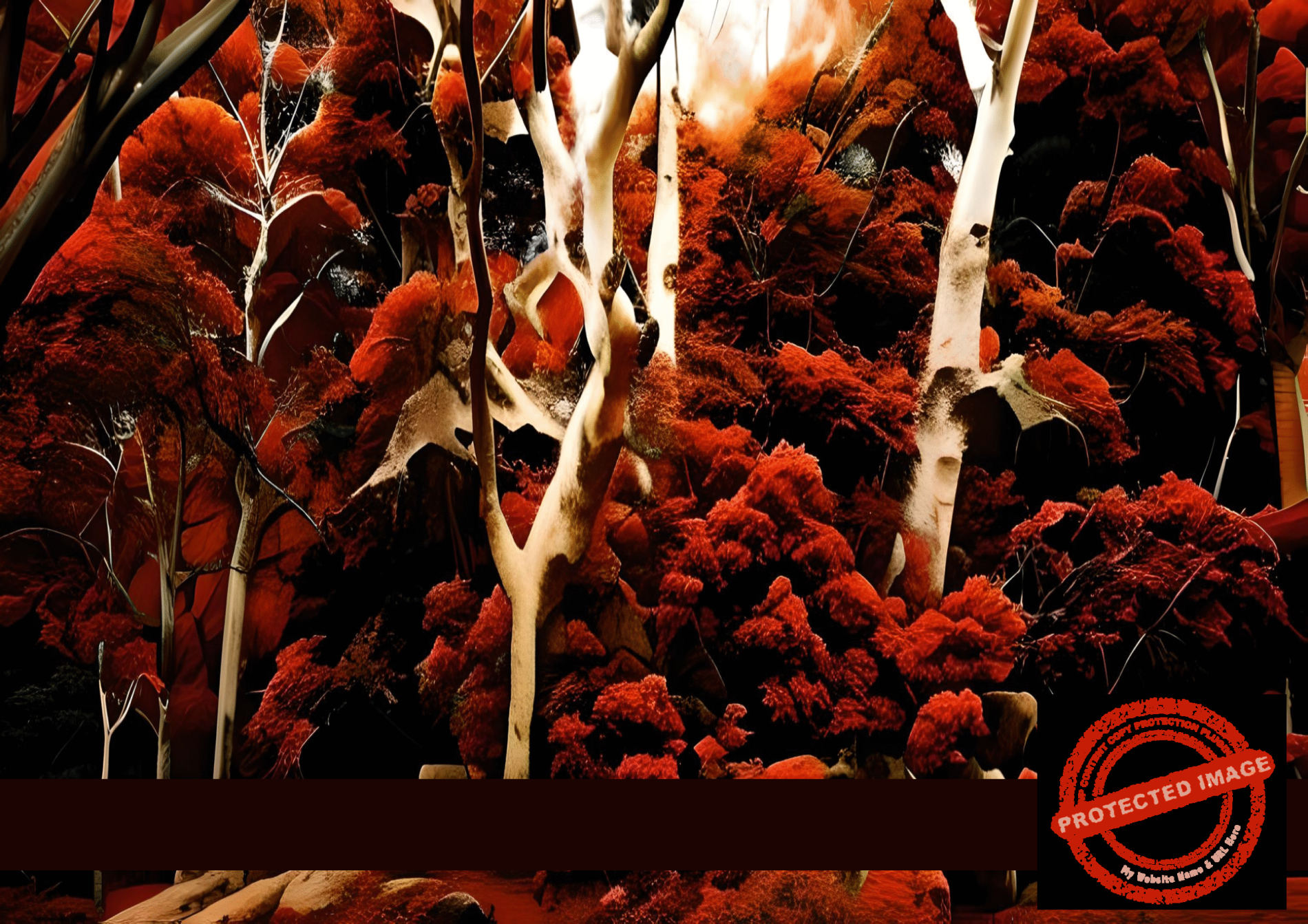 Crimson Grove – Surreal Forest Landscape Art
