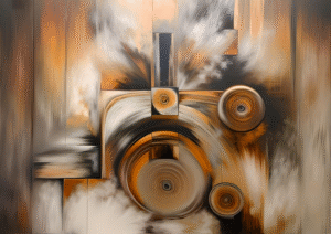 Taupe Radiance – Abstract Geometric Glow Art