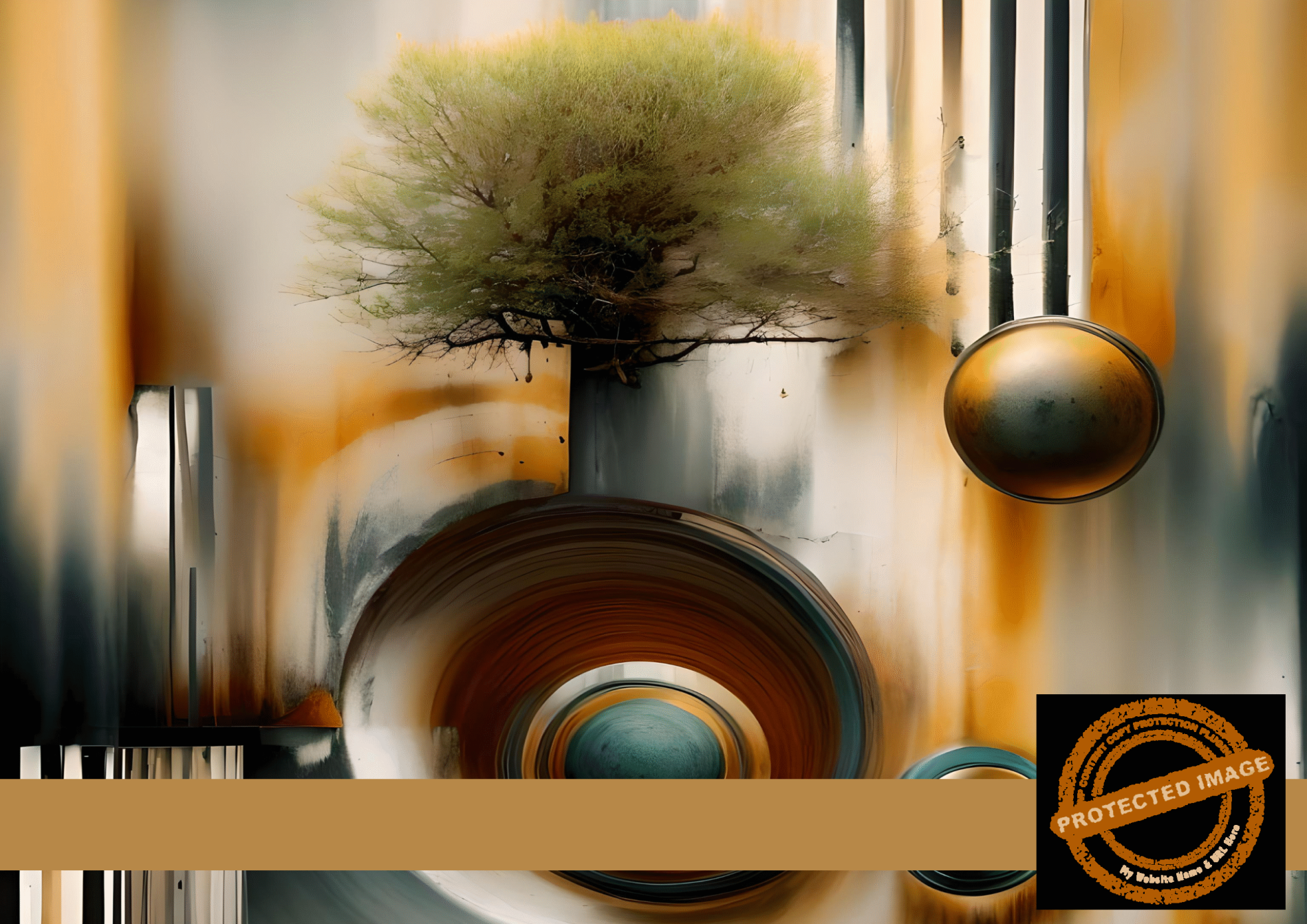 Sphere & Tree – Abstract Modern Harmonious art