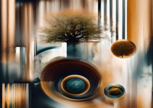Celestial Arbor – Abstract Tree Geometry Digital Art