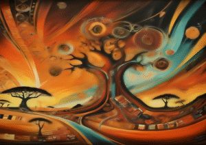 Sunset Currents – Abstract African Landscape Art