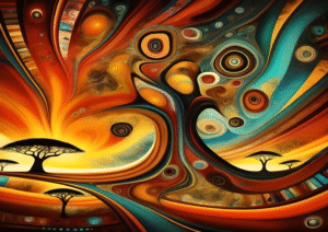 Savanna Spirals – Abstract African Energy Art Print