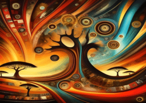 Swirl of the Sun – Abstract African Landscape Print