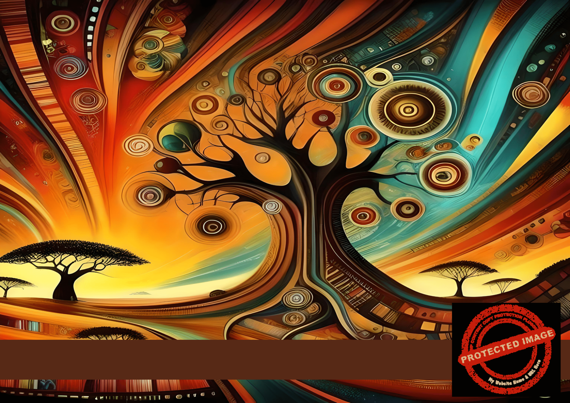 Radiant Savanna – Swirling Abstract Africa Art Print