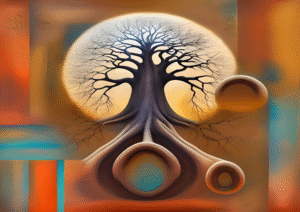 Luminescent Roots – Surreal Baobab Tree Art Print