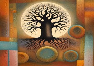 Circle of Roots – Abstract Baobab Digital Art Print