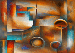 Harmonic Flow – Abstract Orange & Teal Geometry
