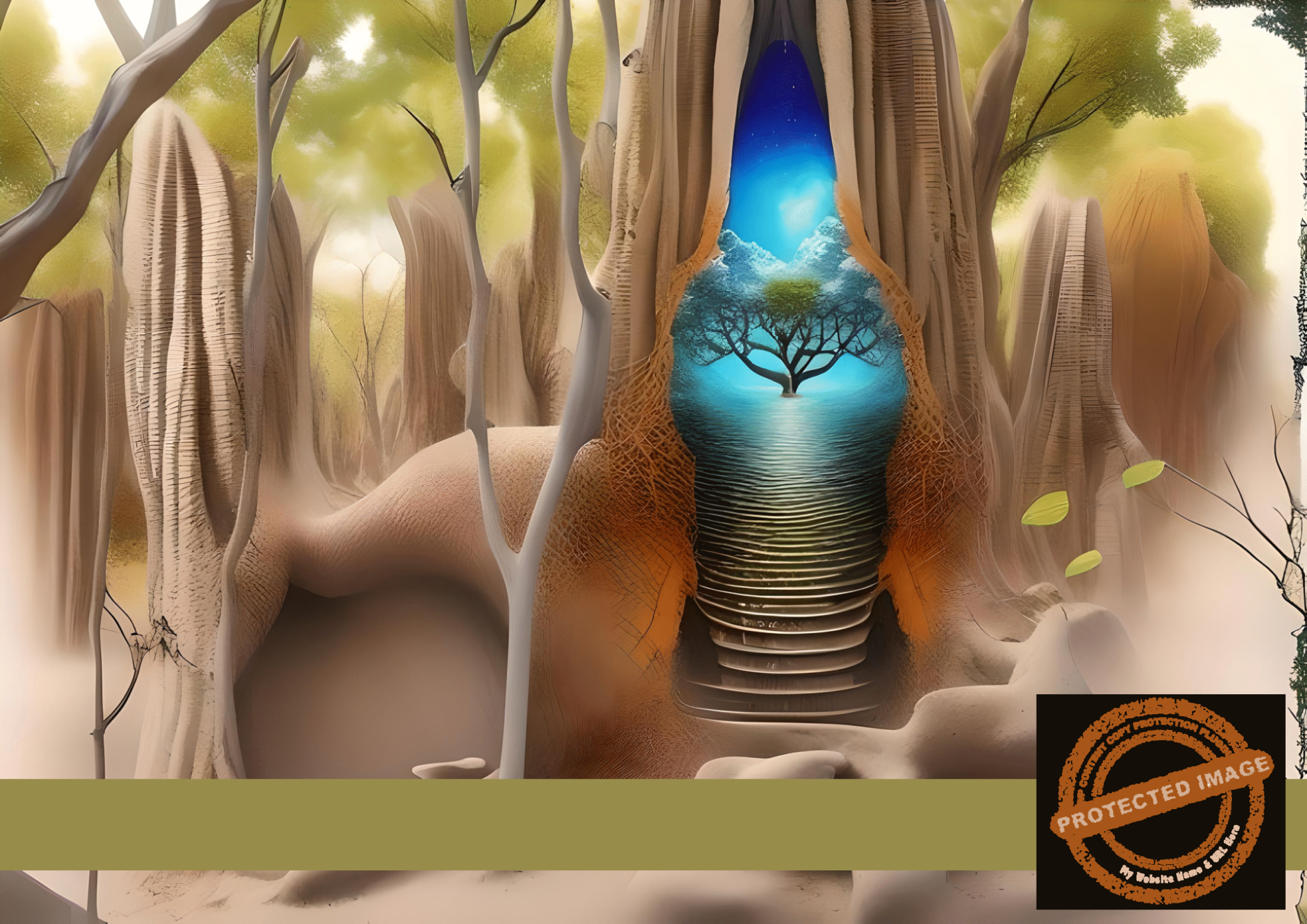 Portal of Light – Surreal Tree Dreamscape Art Print