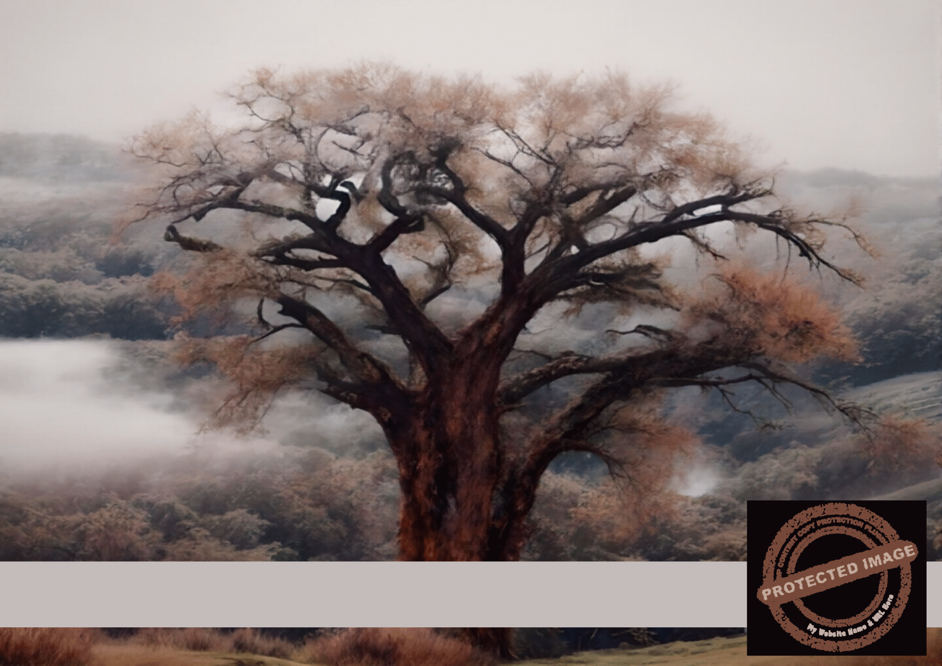 Misty Baobab Majesty | Ancient Tree Landscape Art