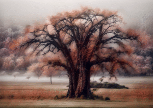 Pastel Baobab Mist | Tranquil African Bush-veld Art