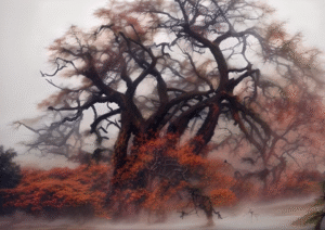 Twisted Mist Baobab | Enchanted Autumn Digital Art