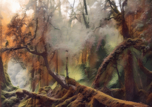 Enchanted Moss Forest | Magical Landscape Art