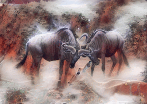 Blue Wildebeest Digital Print | Wildlife Decor