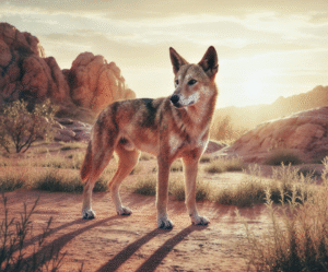 Exmouth Dingo at Sunset Digital Art | Outback Decor