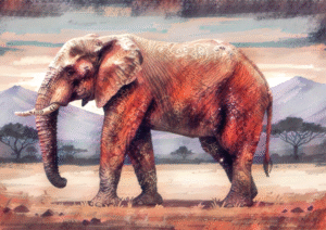 Decorated Elephant Digital Art African Wildlife