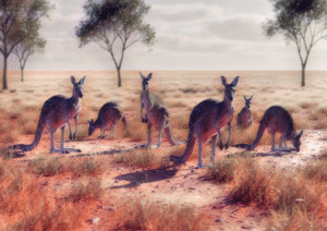 Red Earth Kangaroos Exclusive NiJaLoArt digital Art