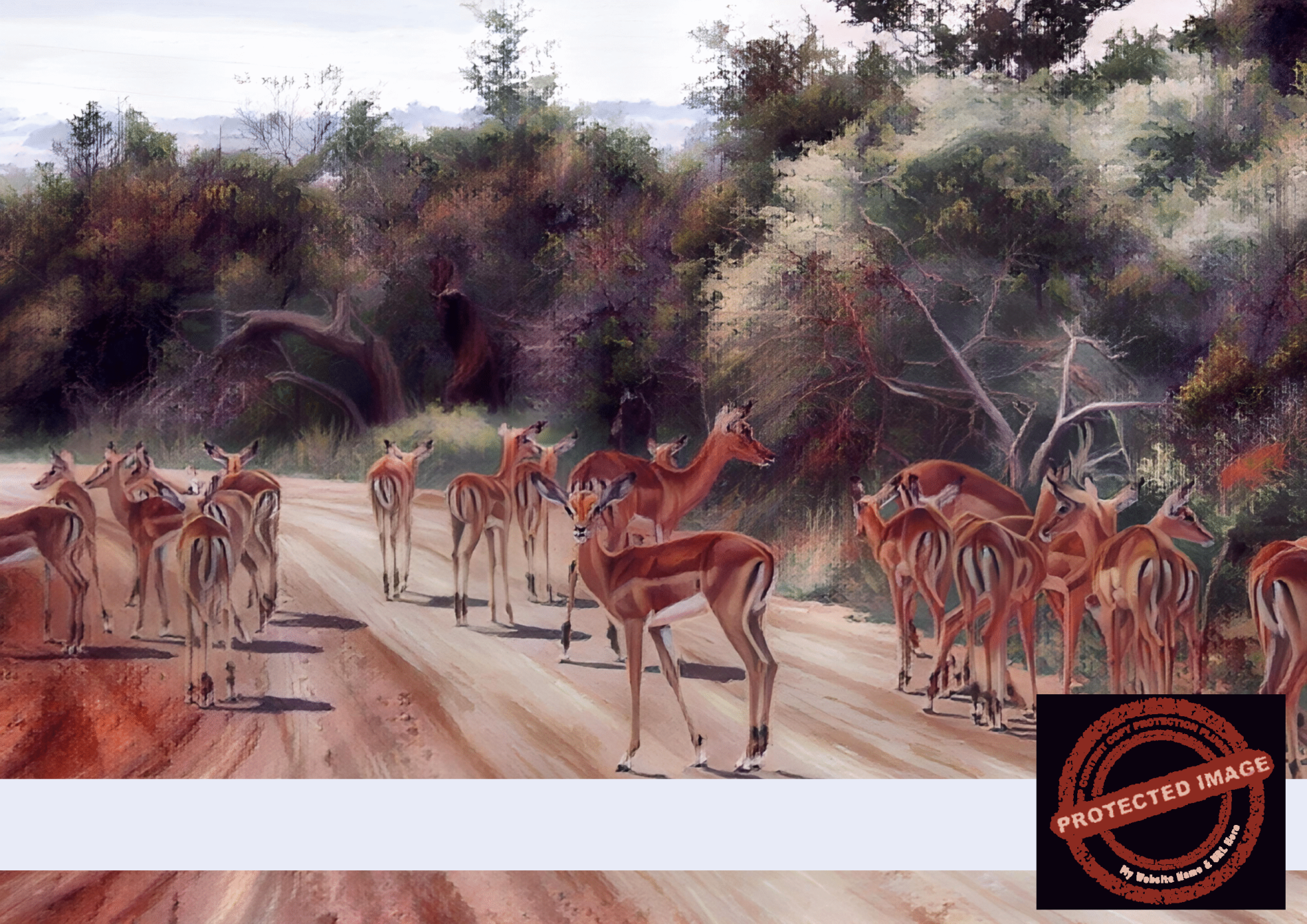 Herd of Impala Digital Art Print | Wildlife Decor
