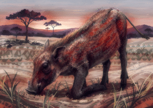 Warthog Family at Sunset | African Savanna Art