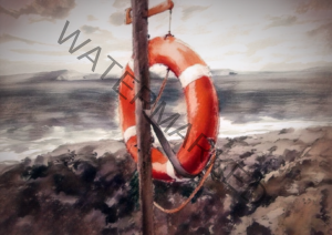 Lifebuoy in Denmark WA Art Print | Nautical Coastal